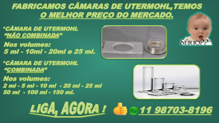 CÂMARA DE SEDIMENTAÇÃO UTERMOHL INOX E ACRÍLICO COMBINADA